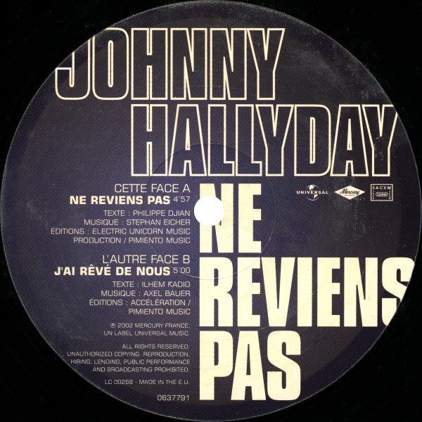 Maxi 45 T. Ne reviens pas Universal 063 779-1