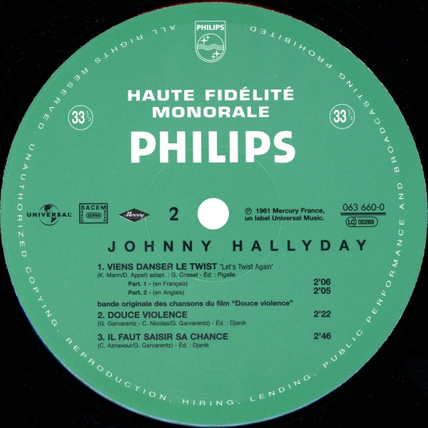 LP 25 cm Viens danser le twist Universal 063 660-0