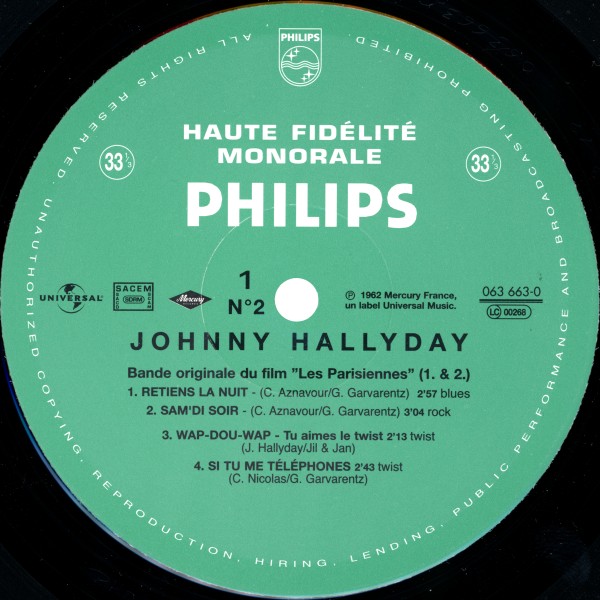 LP 25 cm N 2 Retiens la nuit Uiversal 063 663-0