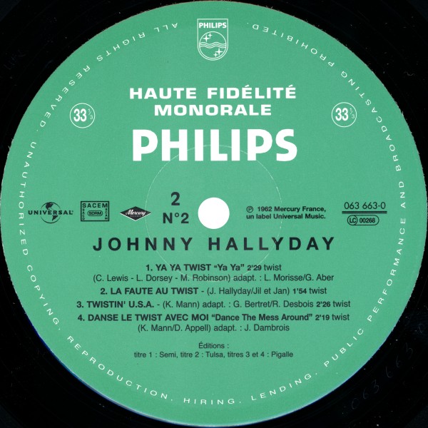 LP 25 cm N 2 Retiens la nuit Uiversal 063 663-0