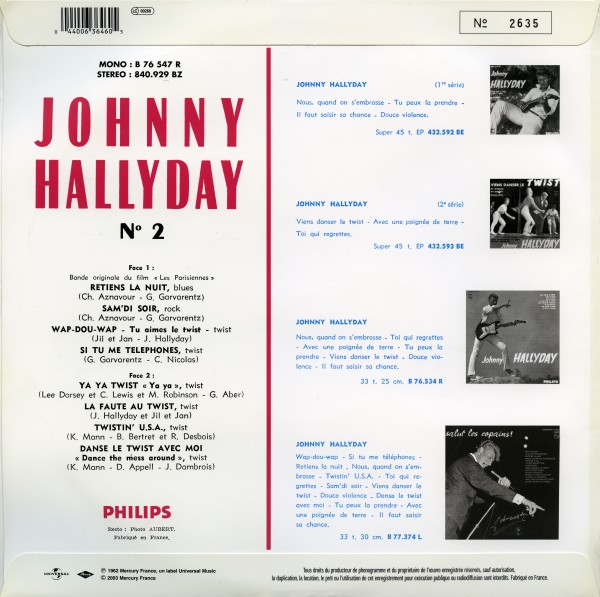 LP 25 cm  N 2 Retiens la nuit  Universal 063 646-0