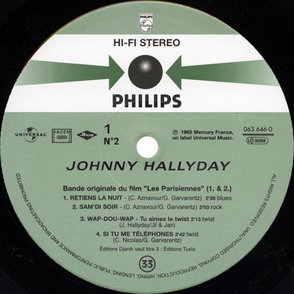 LP 25 cm  N 2 Retiens la nuit  Universal 063 646-0