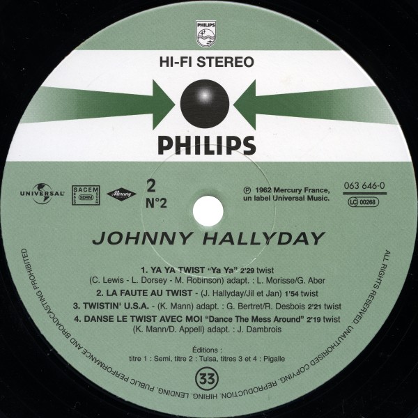 LP 25 cm  N 2 Retiens la nuit  Universal 063 646-0