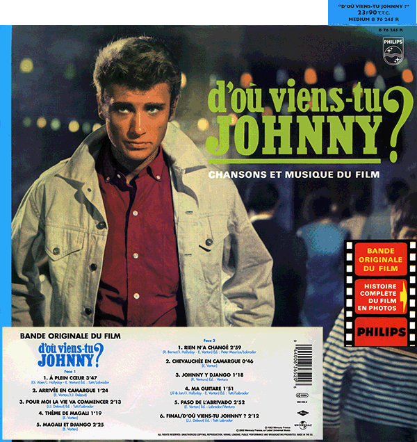 LP 25 cm D'o viens-tu Johnny?  Universal 063 652-0