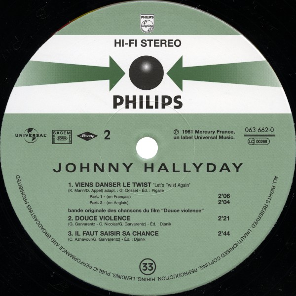 LP 25 cm  Viens danser le twist Universal 063 662-0