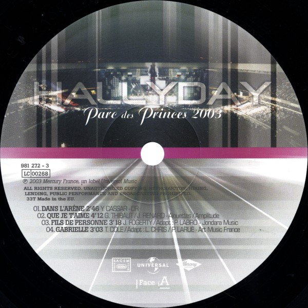 Coffret LP Parc des Princes 2003 Universal 981 272-2