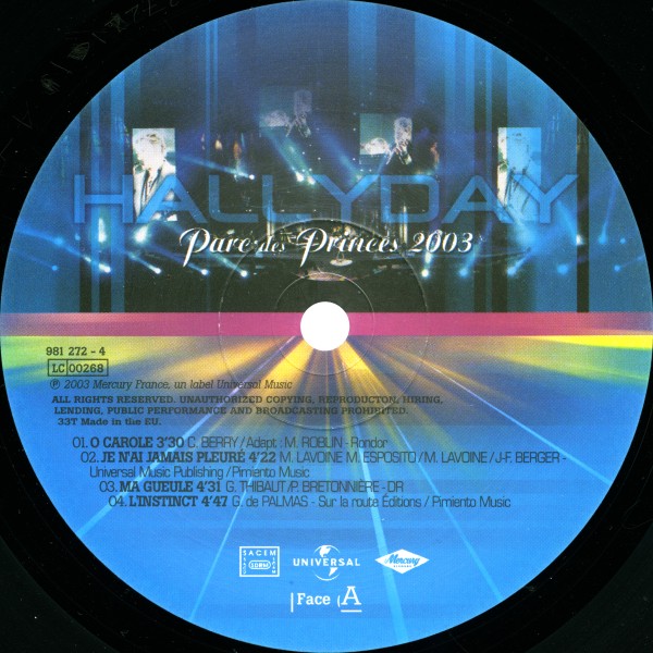 Coffret LP Parc des Princes 2003 Universal 981 272-2