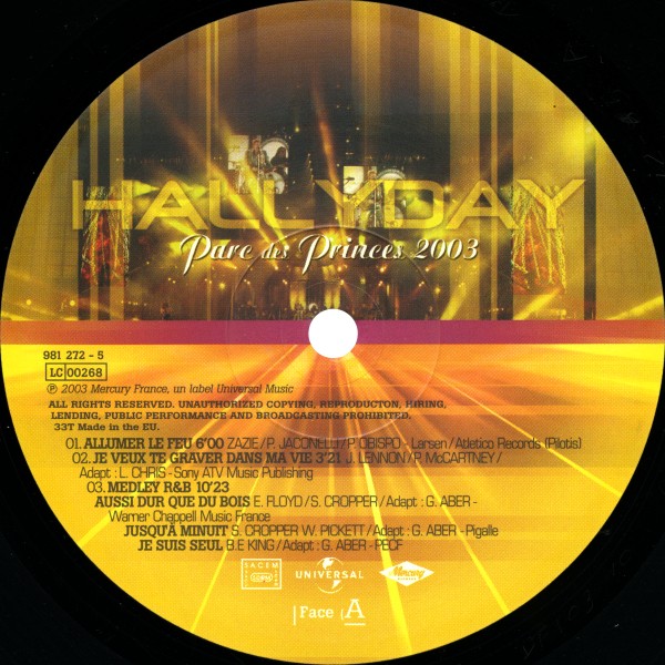 Coffret LP Parc des Princes 2003 Universal 981 272-2
