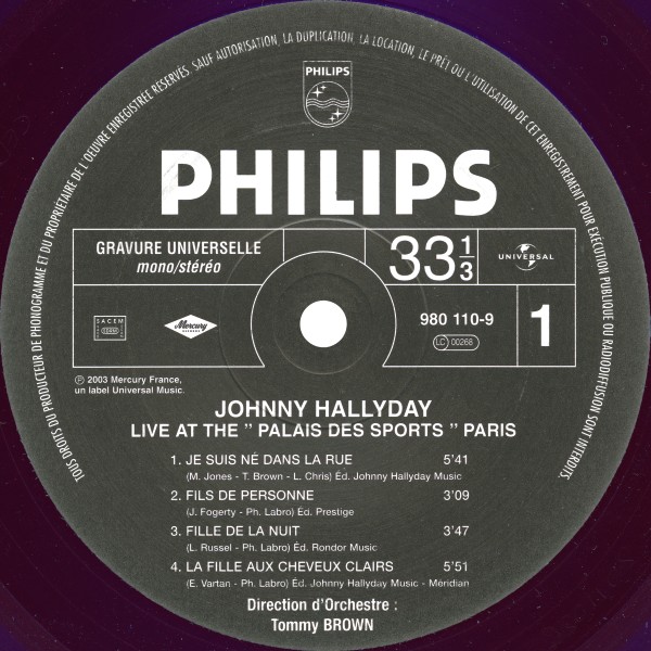 LP couleur Live at the Palais des Sports 71 Universal 980 110-8