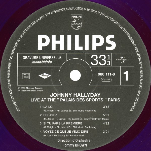 LP couleur Live at the Palais des Sports 71 Universal 980 110-8