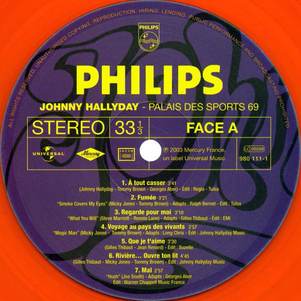 LP couleur Au Palais des Sports 69 Universal 980 111-1