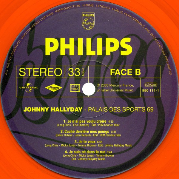 LP couleur Au Palais des Sports 69 Universal 980 111-1