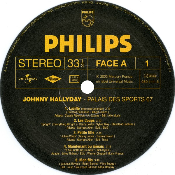 LP couleur Au Palais des Sports 67 Universal 980 111-2