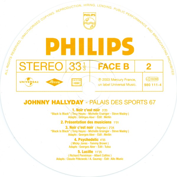 LP couleur Au Palais des Sports 67 Universal 980 111-2