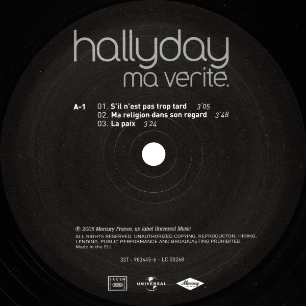 Coffret double LP Ma vrit Universal 983 445-4