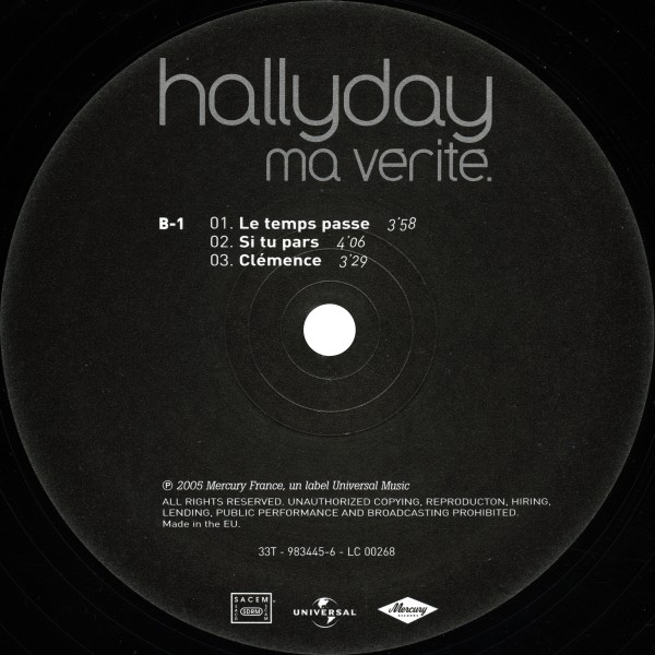 Coffret double LP Ma vrit Universal 983 445-4