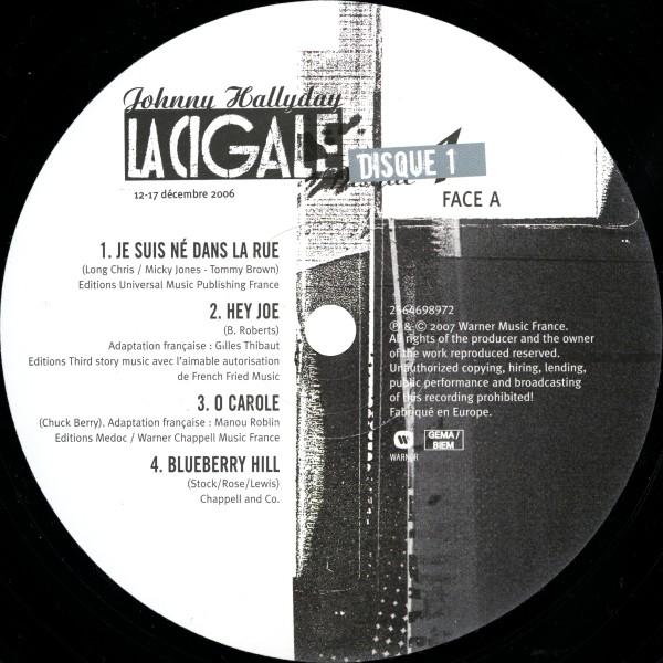 LP La Cigale 12-17 dcembre 2006 Warner 25646 98972