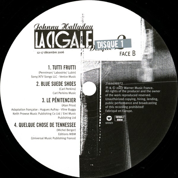 LP La Cigale 12-17 dcembre 2006 Warner 25646 98972