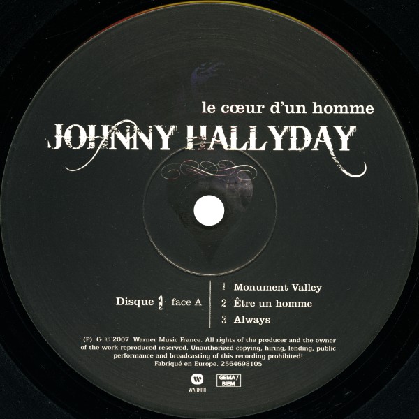 Coffret triple  LP 25 cm Le coeur d'un homme Warner 25646 98105