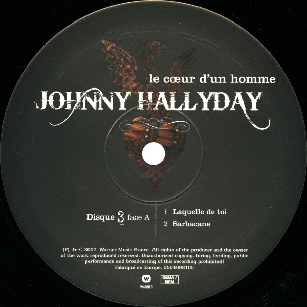 Coffret triple  LP 25 cm Le coeur d'un homme Warner 25646 98105