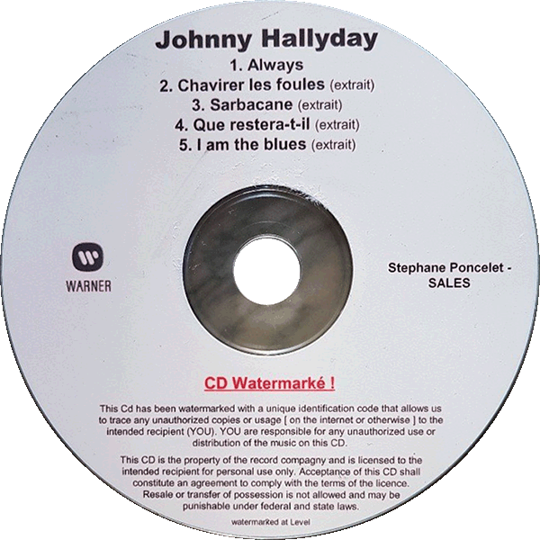 CD promo Pochette papier Le coeur d'un homme Warner PROM2268