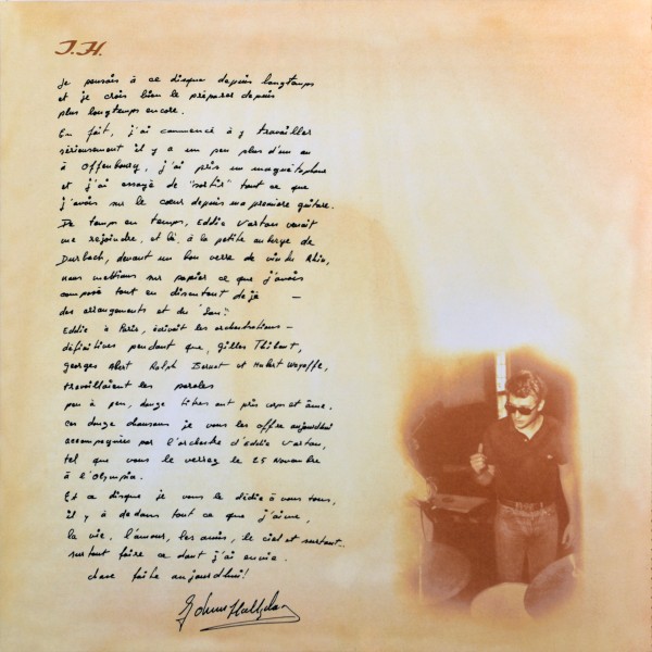 LP Back to black Johnny chante Hallyday Universal 530 927-7