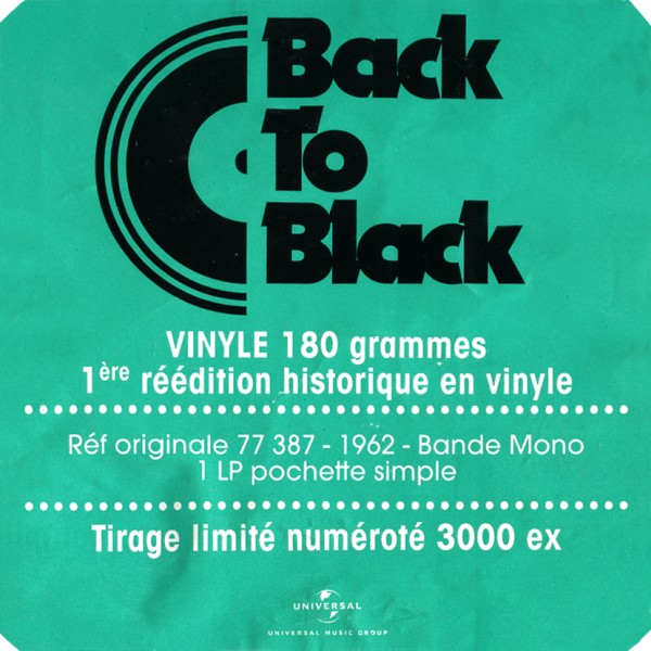 LP Back to black Johnny Hallyday sings america's rockin' hits Universal 531 658-9