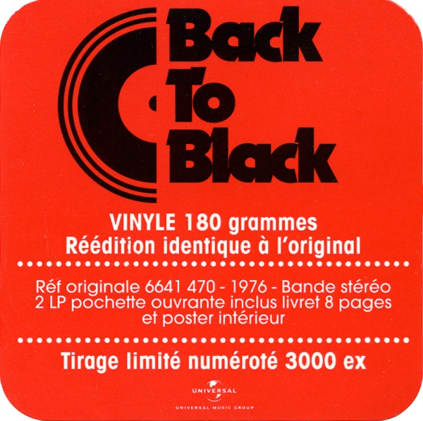 LP Back to black Hamlet Hallyday Universal 531 662-5