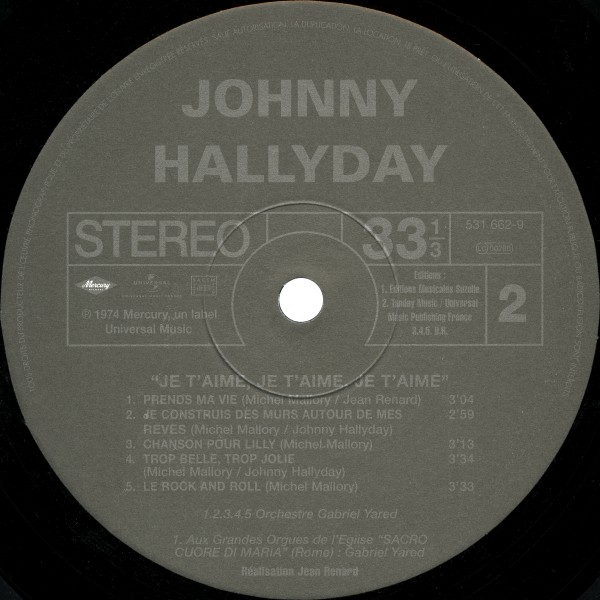 LP Back to black Je t'aime, je t'aime, je t'aime Universal 531 662-9