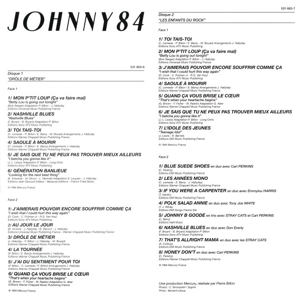 LP Back to black Hallyday 84 Nashville Universal 531 663-5