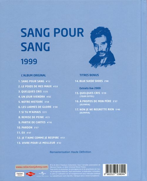 Collection Johnny Hallyday 1999 Sang pour sang  275380-4