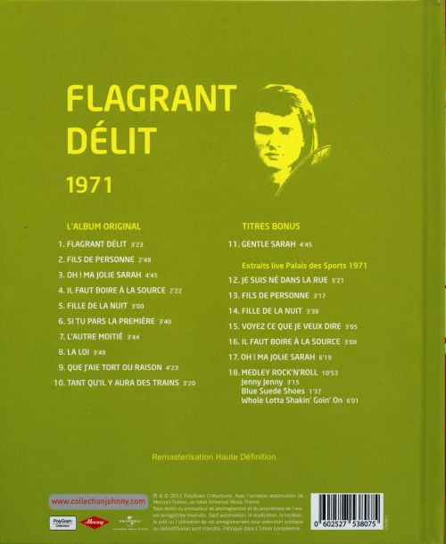Collection Johnny Hallyday 1971 Flagrant Dlit  275380-7