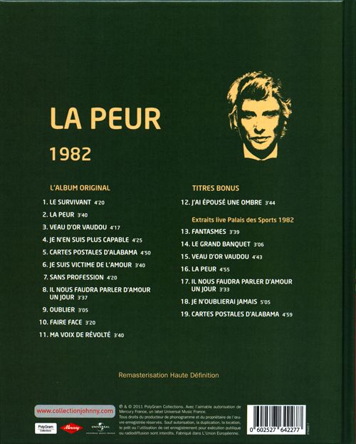 Collection Johnny Hallyday 1982 La peure 276422-7