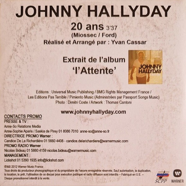 CDs promo 20 ans Warner