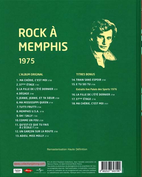 Collection Johnny Hallyday 1975 Rock  Memphis 276431-9