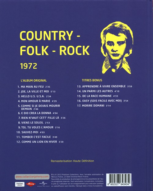 Collection Johnny Hallyday 1972 Country - Folk - Rock  276434-3