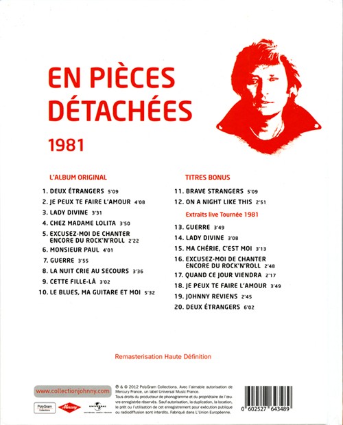 Collection Johnny Hallyday 1981 En pices dtaches  276434-8