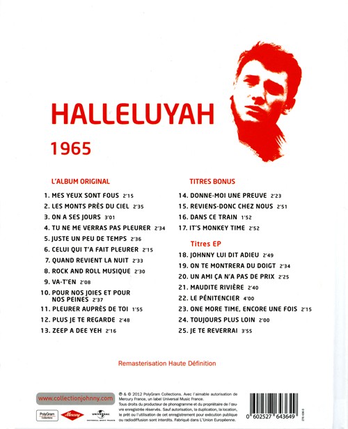 Collection Johnny Hallyday 1965 Hallelujah 276436-4