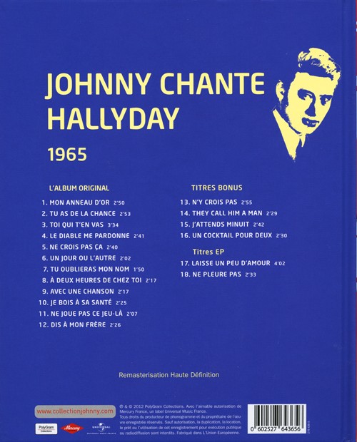 Collection Johnny Hallyday 1965 Johnny chante Hallyday 276436-5