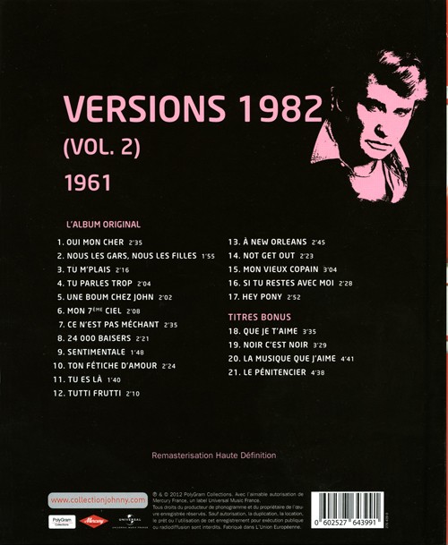 Collection Johnny Hallyday Versions 1982 Vol 2 276439-9