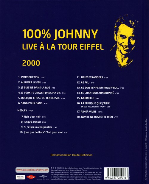 Collection Johnny Hallyday 100% Live  la Tour Eiffel 372343-1