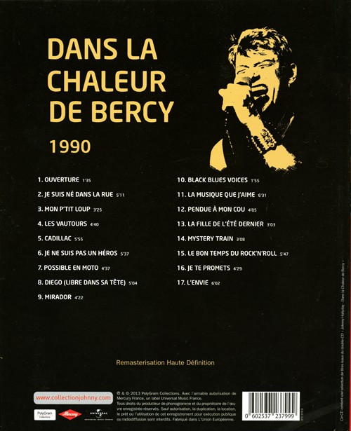 Collection Johnny Hallyday Dans la chaleur de Bercy 1990 372 379-9