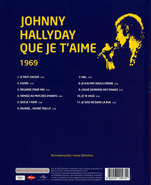 Collection Johnny Hallyday - Que je t'aime 1969 372 447-5