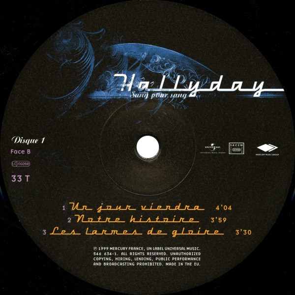 LP Back to black Sang pour sang Universal 546 625-1