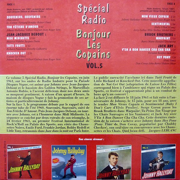 LP 25 Cm Special radio! Bonjour les copains! Vol 5 JBM 016