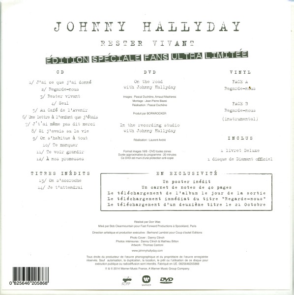 CD DVD Warner 0825646205868 Rester vivant