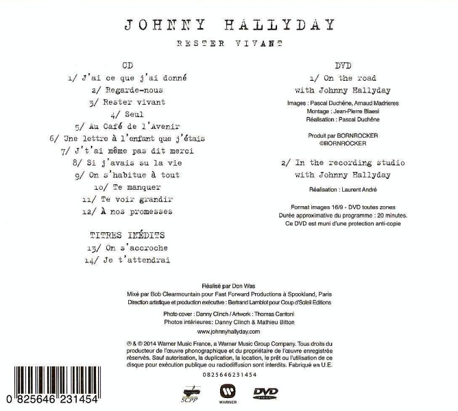 CD DVD Warner 0825646231454 Rester vivant