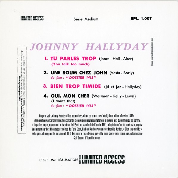 EP Tu parles trop Culture Factory EPL 1.007 