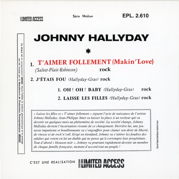 EP T'aimer follement EP Culture Factory EPL 2.610