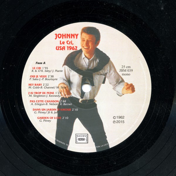LP 25 Cm Johnny Le cri USA 1962 JBM 039